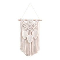 FUYPSE 2026 New Arrivals Leaves Tassels Macrame Wall Hanging Tapestry Handmade Woven Tapestry Chic Wall Art Decoration for Home Bedroom Dorm Apartment