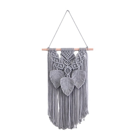 FUYPSE 2026 New Arrivals Leaves Tassels Macrame Wall Hanging Tapestry Handmade Woven Tapestry Chic Wall Art Decoration for Home Bedroom Dorm Apartment