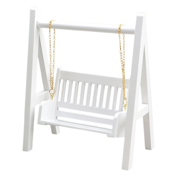 FUYPSE 2026 New Arrivals Miniature Swing Chair Moisture - proof Corrosion Resistant DIY Park Decoration Ornament Mini Furniture Swing Chair for 1/12 Dollhouse