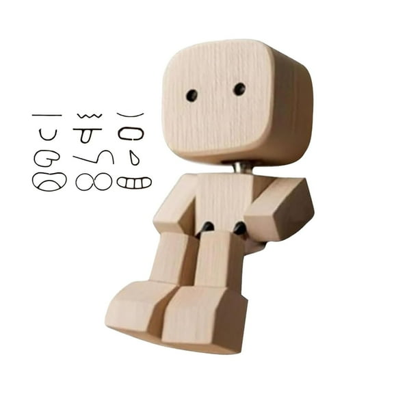 FUYPSE 2026 New Arrivals Shaking Wooden Man Figurine, Handmade Car Ornaments Action Figure, Funny Bobblehead Car Dashboard Decor, Modern Desktop Creative Ornaments, Little Nerdy Dolls Gifts
