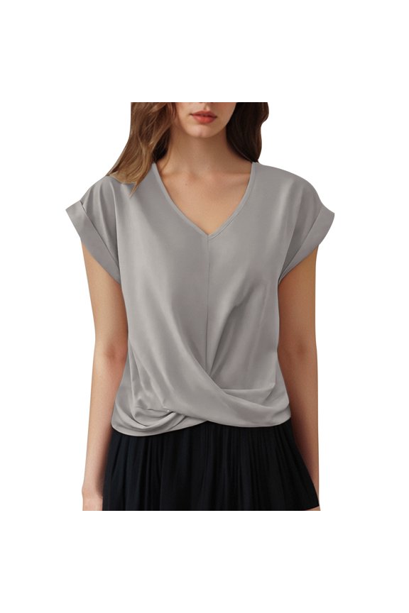 Blouse Women's T Shirts For Everyday Comfort Style Versatile Casual Tops For Any Occasion Casual Wear For Women Stylish Female Solid Color Dailywear