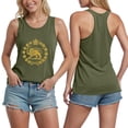 thumbnail image 1 of FUYUDY Women'S Tank Top Casual Summer Ribbed Sleeveless Racerback Crew Neck Patterned Print Loose Fit Vest Comfortable Stretchy Basic Female Camisole For Casual Daily Wear,Army Green,L, 1 of 5