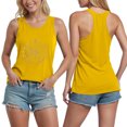 thumbnail image 1 of FUYUDY Women'S Tank Top Casual Summer Ribbed Sleeveless Racerback Crew Neck Patterned Print Loose Fit Vest Comfortable Stretchy Basic Female Camisole For Casual Daily Wear And Athletic Wear,Yellow,S, 1 of 5