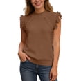 thumbnail image 1 of FUYUDY Women Shirts Knitted Sleeveless Sweater Vest Casual Crochet Tops Soft Summer Pullover Yarn Tank Blouse Versatile Female Solid Color Dailywear, 1 of 5
