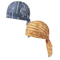thumbnail image 1 of FUZHIQ 2 PC Breathable Paisley Headscarf Cap UV Protection Bandana Beanie Pirate Head Wrap Cooling Liner for Men Women, 1 of 9