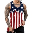 thumbnail image 1 of FUZHIQ 250th Anniversary Casual Shirt American USA Full Printed Flag Tank Top for Men 4th of July Sleeveless Shirt,XL, 1 of 4