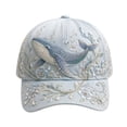 thumbnail image 1 of FUZHIQ 3D Ocean Creatures Embroidered Baseball Cap for Women Men Adjustable Soft Breathable Hats Elegant Trendy Headwear for Shopping Travel Daily Vacation, 1 of 7
