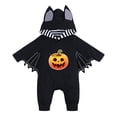 thumbnail image 1 of FUZHIQ Baby Bat Wing Jumpsuit with Cartoon Print, Hooded Long Sleeve Outfit for Halloween Party, 9-12 Months, 1 of 3