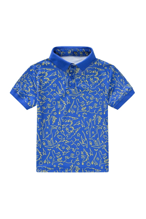Baby Boys' Button-Down & Dress Shirts Toddler Boys Short Sleeve Summer Casual Cartoon Prints Gentleman Tops Hawaii Beach Holiday Floral Shirts T Shirt ,12-18 Months