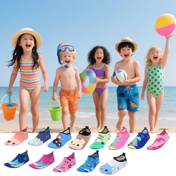 FUZHIQ Baby Boys and Girls Swim Water Shoes Barefoot Aqua Socks Non- for Beach Pool Toddler Kids,8.5-9 Years
