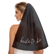 FUZHIQ Bride To Be Embroidered Veil Bach Party Accessory, Bride To Be Headband Decorations, Headpiece Bridal Shower Gift, Engagement Supplies, Wedding, Bridesmaid Favors