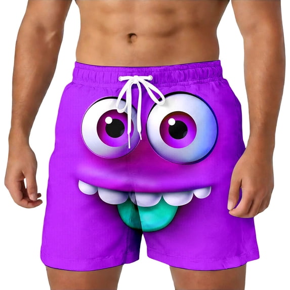 FUZHIQ Beach Shorts for Men Casual Retro Hawaiian Print Quick-Dry Vacation Beach Shorts with Pockets Upf 50+ Sun Protection Mens Summer Clothes,S