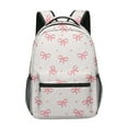 thumbnail image 1 of FUZHIQ Bow School Backpack for Ages 6-12 Dual Front Pockets Breathable Padded Straps Sweet Style Student Bookbag, Pink, 1 of 6