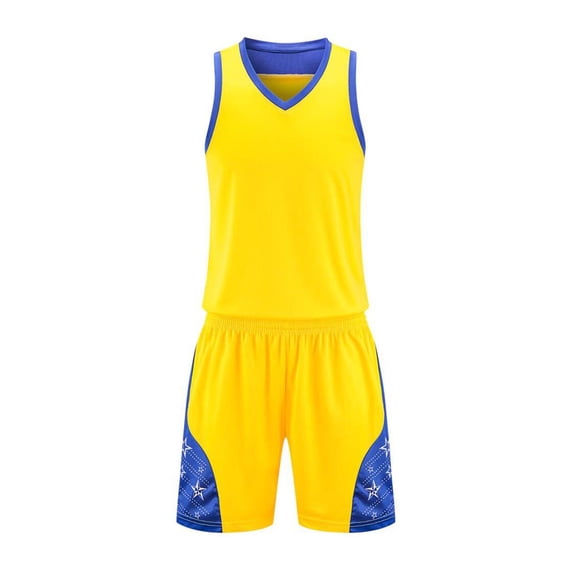 FUZHIQ Boys Basketball and Shorts 2-Piece Set, V-Neck Sleeveless Athletic Uniform Breathable Quick-Dry Sportswear,3-16 Years