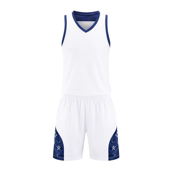 FUZHIQ Boys Basketball and Shorts 2-Piece Set, V-Neck Sleeveless Athletic Uniform Breathable Quick-Dry Sportswear,3-16 Years