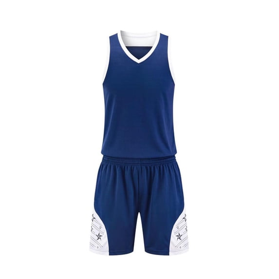FUZHIQ Boys Basketball and Shorts 2-Piece Set, V-Neck Sleeveless Athletic Uniform Breathable Quick-Dry Sportswear,3-16 Years