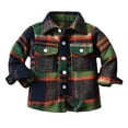 thumbnail image 1 of FUZHIQ Boys Button Up Shirts Size 10-12 Toddler Boys Girls Shirt Coat Jacket Plaid Long Sleeve Kids Lapel Button Tops Outwear ,6-12 Months, 1 of 5