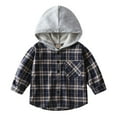 thumbnail image 1 of FUZHIQ Boys Fall Jackets Size 12 Stylish Boys Long Sleeve Plaid Hooded Shirt Casual Comfortable Pullover Top for Kids Outfits And Daily Wear, 1 of 4