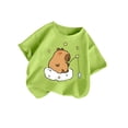 thumbnail image 1 of FUZHIQ Boys Girls Cute Capybara Graphic T-Shirt Lovely Animal Short Sleeve Crewneck Top, Soft Comfortable Summer Casual Shirt,7-8 Years, 1 of 4