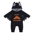 thumbnail image 1 of FUZHIQ Boys Girls My First Halloween Outfit Bat Cartoon Prints Romper & Jumpsuit Long Sleeve Hoodie Pants for Halloween Party,6-9 Months, 1 of 8