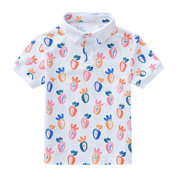 FUZHIQ Boys Short Sleeve Button Down Shirts Toddler Boys Short Sleeve Summer Casual Cartoon Prints Gentleman Tops Hawaii Beach Holiday Floral Shirts T Shirt ,2-3 Years