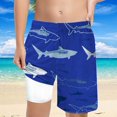 thumbnail image 1 of FUZHIQ Boys Swim Shark Print Trunks With Compression Liner Boy Bathing Suit Quick Dry Beach Swimsuit Toddler Swim Shorts,10-12 Years, 1 of 5