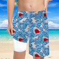 thumbnail image 1 of FUZHIQ Boys Swim Shark Print Trunks With Compression Liner Boy Bathing Suit Quick Dry Beach Swimsuit Toddler Swim Shorts,14-16 Years, 1 of 5