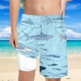 thumbnail image 1 of FUZHIQ Boys Swim Shark Print Trunks With Compression Liner Boy Bathing Suit Quick Dry Beach Swimsuit Toddler Swim Shorts,5-6 Years, 1 of 5