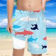 thumbnail image 1 of FUZHIQ Boys Swim Shark Print Trunks With Compression Liner Boy Bathing Suit Quick Dry Beach Swimsuit Toddler Swim Shorts,8 Years, 1 of 5