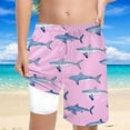 thumbnail image 1 of FUZHIQ Boys Swim Shark Print Trunks With Compression Liner Boy Bathing Suit Quick Dry Beach Swimsuit Toddler Swim Shorts,8 Years, 1 of 5