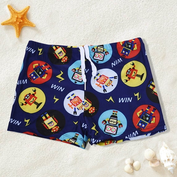 FUZHIQ Boys Swimming Trunks Swim Boxer Shorts Stretch and Quick Dry Cartoon Underpants,2-4 Years