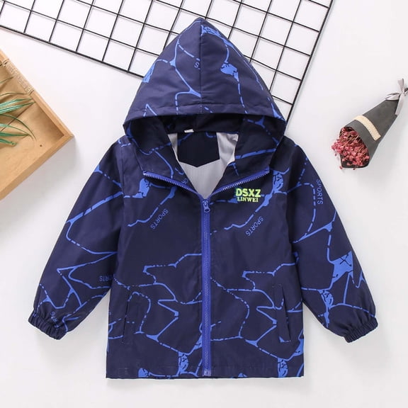 FUZHIQ Boys Windbreaker Jacket Lightweight Breathable Outdoor Sports Coat All Seasons Casual Wear for 14-15 Years