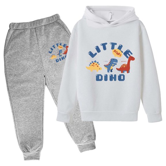 FUZHIQ Boys Winter Outfits Size 4T 2 Piece Toddler Boys Girls' Winter Pajama Set Graphic Sweatshirt and Casual Pants 2pcs Fall Winter Hoodie and Pants Outfit Set