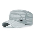 thumbnail image 1 of FUZHIQ Breathable Full Mesh Flat Top Military Cap Unisex Quick Dry Sun Protection Adjustable Hat for Outdoor Hiking Camping Daily Wear, 1 of 3