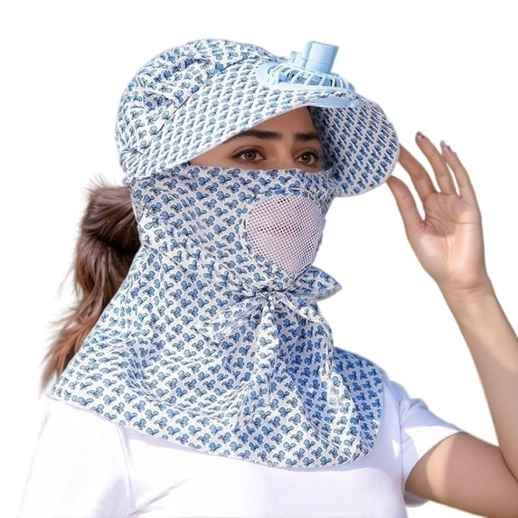 FUZHIQ Breathable Mesh Cooling Fan Hat, Solar & USB Rechargeable Sun Hat, Wide Brim UPF50+ Summer Hat for Women Hiking Fishing Travel Outdoor,A