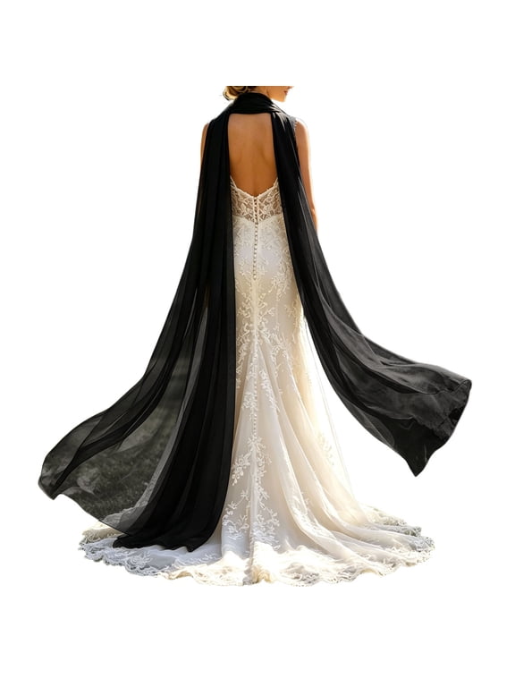 Bridal Neck Scarf Long for Wedding, 118''/157'' Wedding Chiffon Shawl Tulle Bride Neck Shawl for Wedding Evening Ceremony