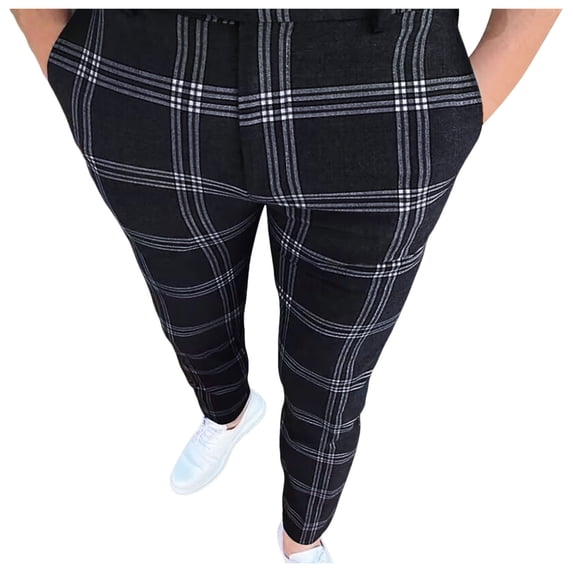 FUZHIQ Casual Joggers Pants for Mens Fashion Straight Leg Adjustable Waist Gym Workouts Fitness Training Daily Wear Pants