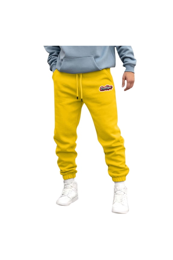 Casual Pants for Mens Everyday Basic Loose Fit Elastic Waist Pants for Home Lounging Everyday Errands