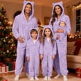 thumbnail image 1 of FUZHIQ Christmas Reindeer Family Pajamas Matching Sets Flannel Deer Jumpsuits with Hood Pajama Role Play Wear One Piece Sleepwear, 1 of 6
