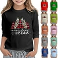 thumbnail image 1 of FUZHIQ Christmas Shirts for Girl 3/4 Sleeve Christmas Tree Snowflakes Print Crew Neck Xmas Long Sleeve Tops Funny Kids Holiday Long Sleeve Fall Clothes,Pink,4-5 Years, 1 of 5