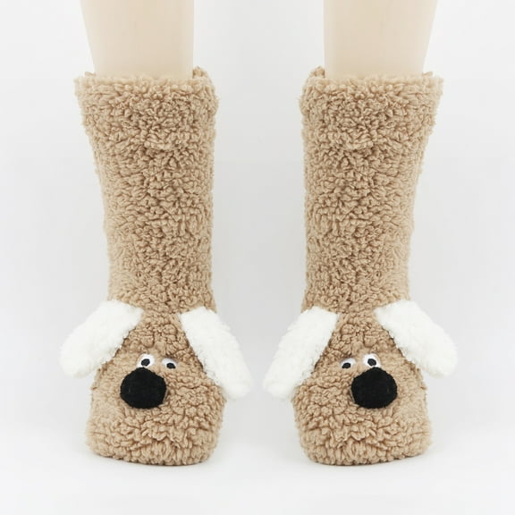 FUZHIQ Christmas Socks Women Christmas Fuzzy Cozy Soft Thermal Crew Socks Red Socks for Women Fuzzy Lined Warmth Cozy Indoor Wear