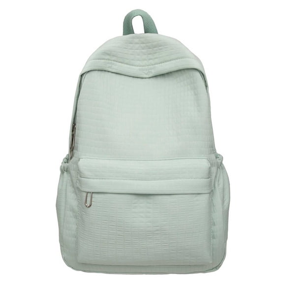FUZHIQ Classic School Backpack for 7th 8th 9th 10th Grade, Minimalist Solid Bookbag with Front Pocket, Durable Water Resistant Middle High School Bag, Green