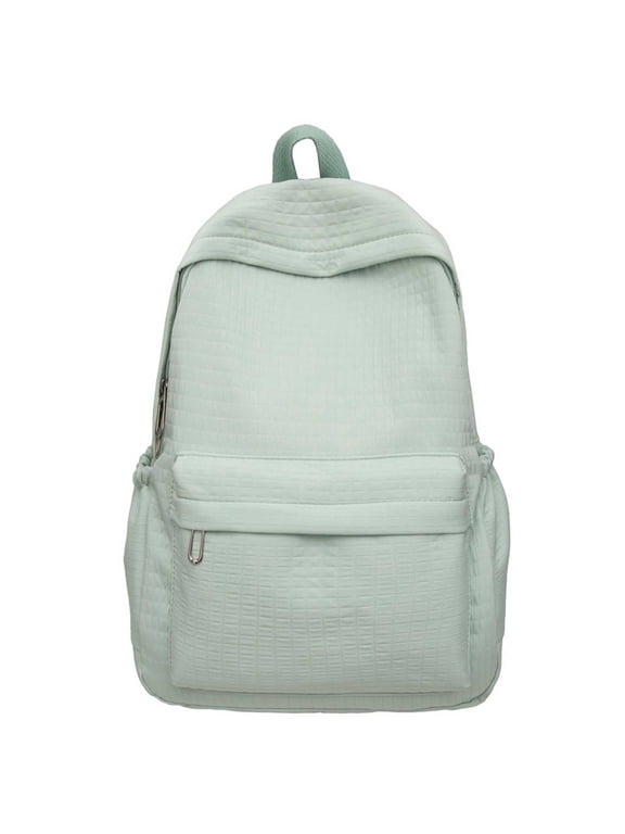 Classic School Backpack for 7th 8th 9th 10th Grade, Minimalist Solid Bookbag with Front Pocket, Durable Water Resistant Middle High School Bag, Green