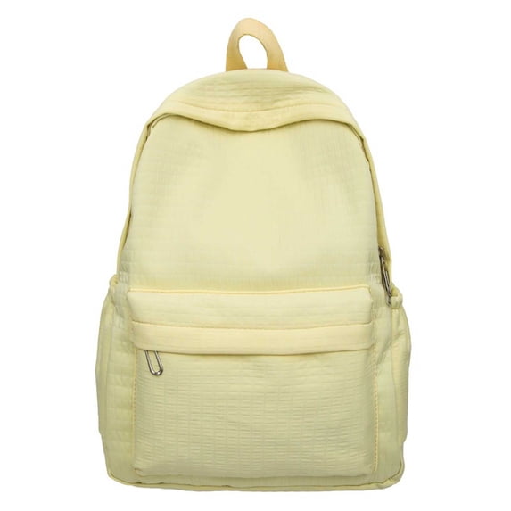 FUZHIQ Classic School Backpack for 7th 8th 9th 10th Grade, Minimalist Solid Bookbag with Front Pocket, Durable Water Resistant Middle High School Bag, Yellow