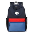 thumbnail image 1 of FUZHIQ Classic School Backpack for Ages 8-15, Simple Bookbag with Multiple Pockets, Water Resistant Lightweight Middle School Bag, Blue, 1 of 9