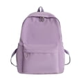 thumbnail image 1 of FUZHIQ Classic Solid Color School Backpack for 3rd 4th 5th 6th Grade, Simple Minimalist Bookbag with Front Utility Pocket, Lightweight Water Resistant Elementary School Bag, Purple, 1 of 5