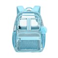 thumbnail image 1 of FUZHIQ Clear Transparent School Backpack for 3rd 4th 5th 6th 7th Grade, Heavy Duty Bookbag, Water Resistant Elementary Middle School Bag, Light Blue, 1 of 6