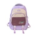 thumbnail image 1 of FUZHIQ Color Block School Backpack for 3rd 4th 5th 6th 7th 8th Grade, Multi Compartment Bookbag with Buckle Details, Large Capacity Elementary Middle School Bag, Purple, 1 of 4
