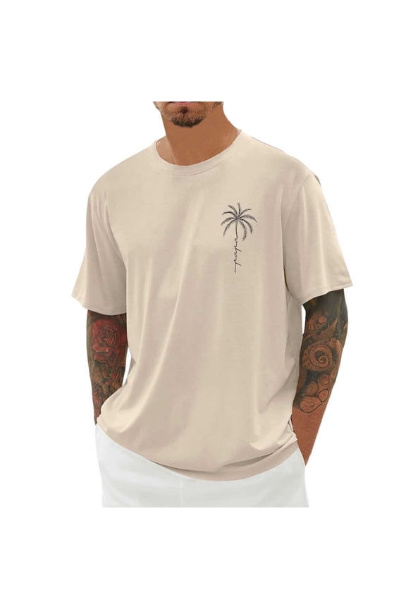 Cotton T Shirts for Men 4xlt Quality Breathable Crewneck Holiday Tees Clothes Short Sleeve Performance Tee for Gym Tennis,M