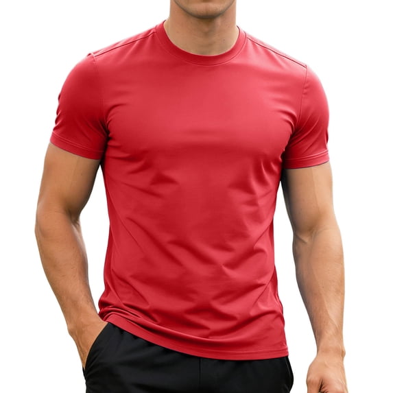 FUZHIQ Cotton T Shirts for Men Loose Fit Comfortable Loose Fit Crewneck Streetwear Tee Tops Summer Classic Athletic Running Tee,S